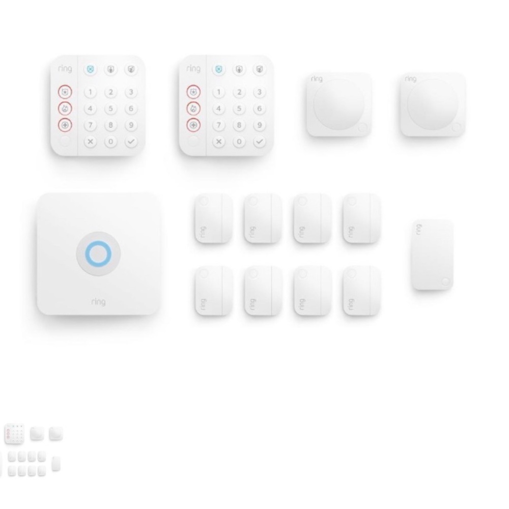 Ring White Home Security Alarm Kit with Keypads and Sensors